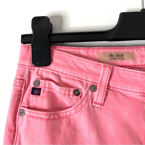 Ag Adriano Goldschmied The Stilt Cigarette Leg Pink Pants - Picture 2 of 9